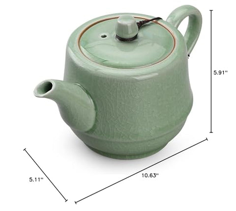 Amoysanli teapot dishwasher-safe label indicating convenient cleaning