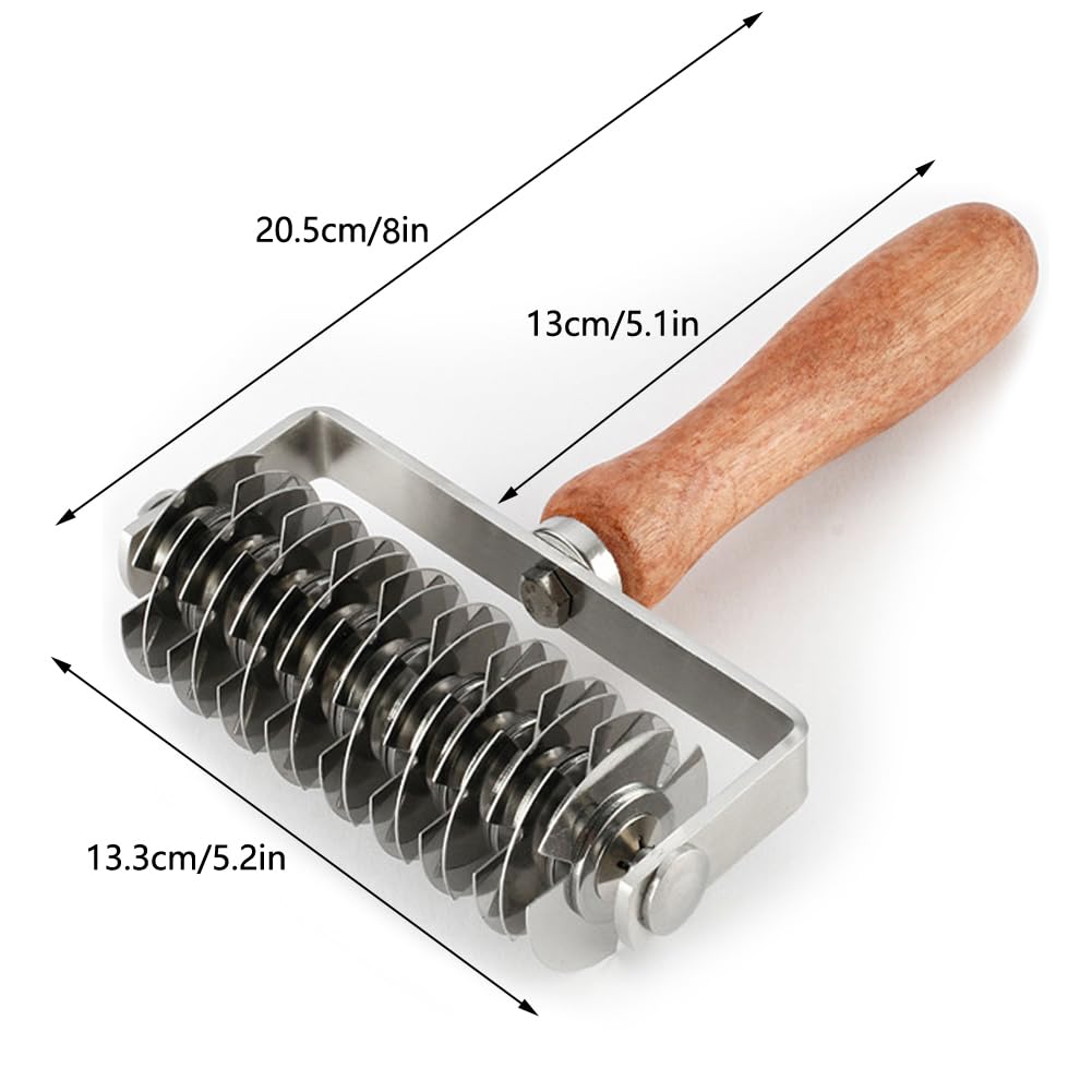 AMPSEVEN Pastry Lattice Roller Cutter in hand demonstrates easy rolling on dough