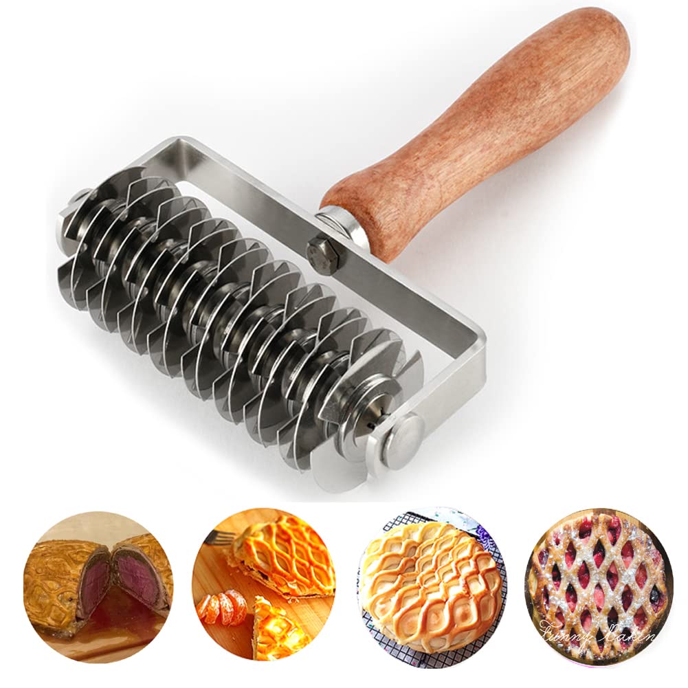 AMPSEVEN Pastry Lattice Roller Cutter top view for precise lattice crusts
