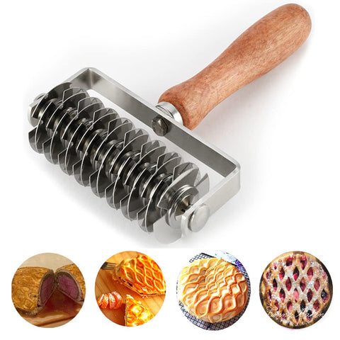 AMPSEVEN Pastry Lattice Roller Cutter top view for precise lattice crusts