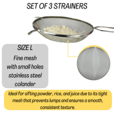 AMSE 6.3-inch open-mesh strainer ideal for vegetables and pasta.