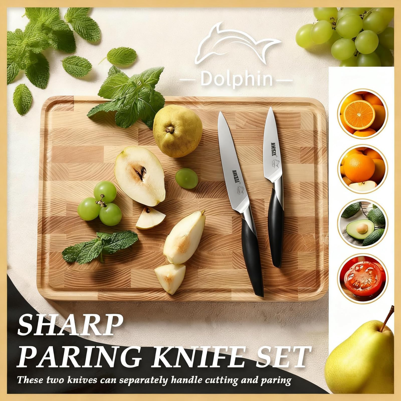 Dishwasher-safe AMSZL paring knife design for easy cleanup