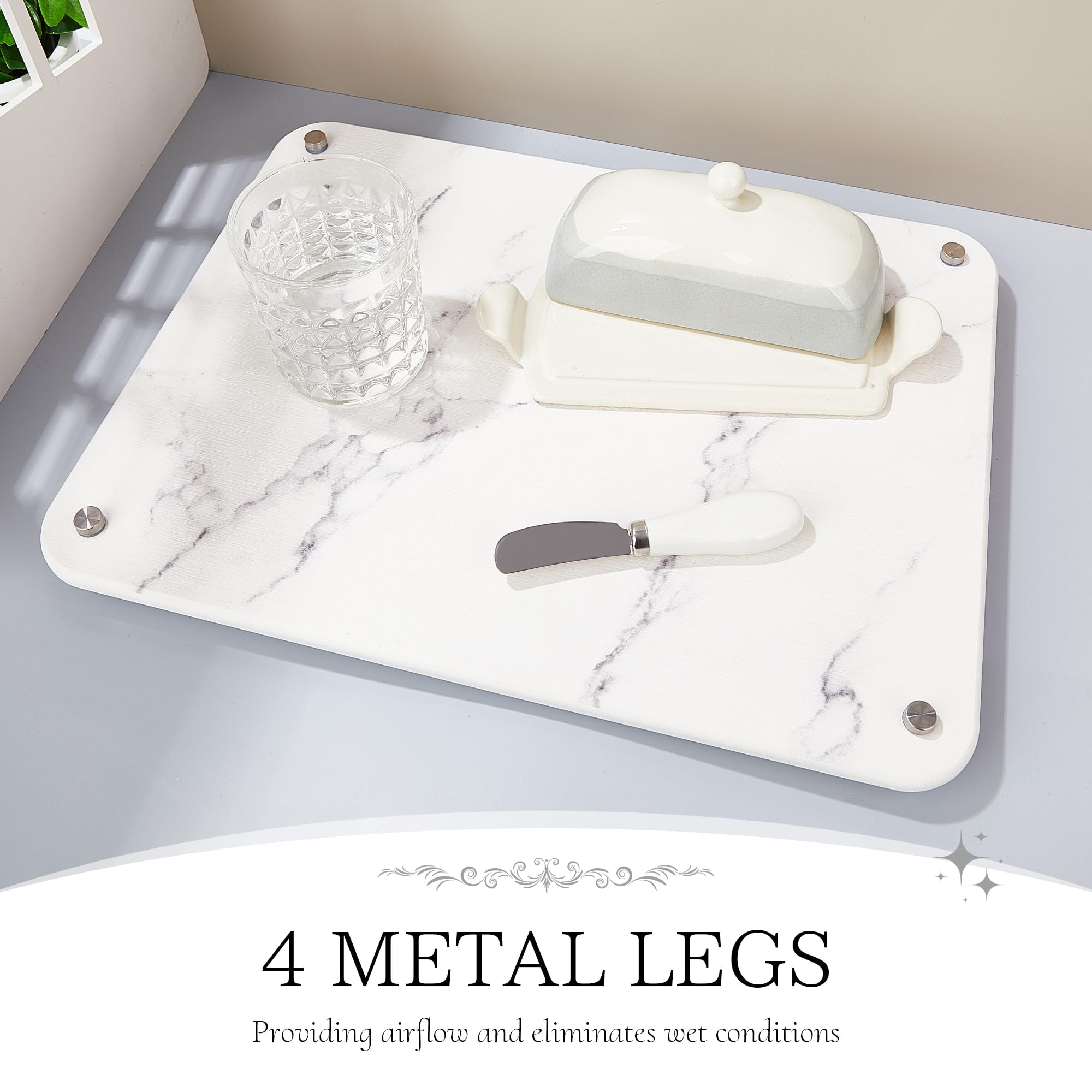 Amviner countertop drying mat keeps dishes and surfaces clean and dry.