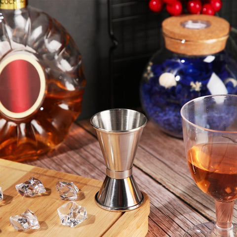 Amyhill durable welded joint jigger set ready for bar or home service.