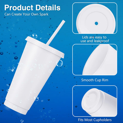 Amyhill iced coffee cup 24oz white, perfect for mornings on the go