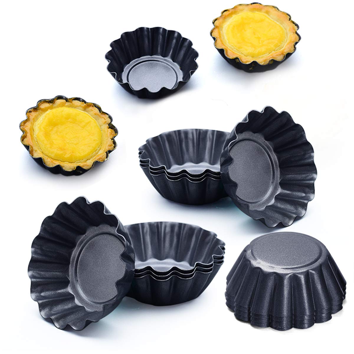 Amytalk egg tart mold 12-pack for consistent mini tarts and easy baking.