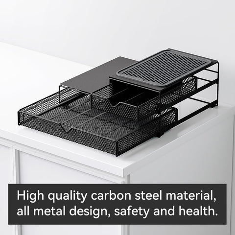 AmzAge Coffee Maker Countertop Organizer under-cabinet-friendly layout for small kitchens