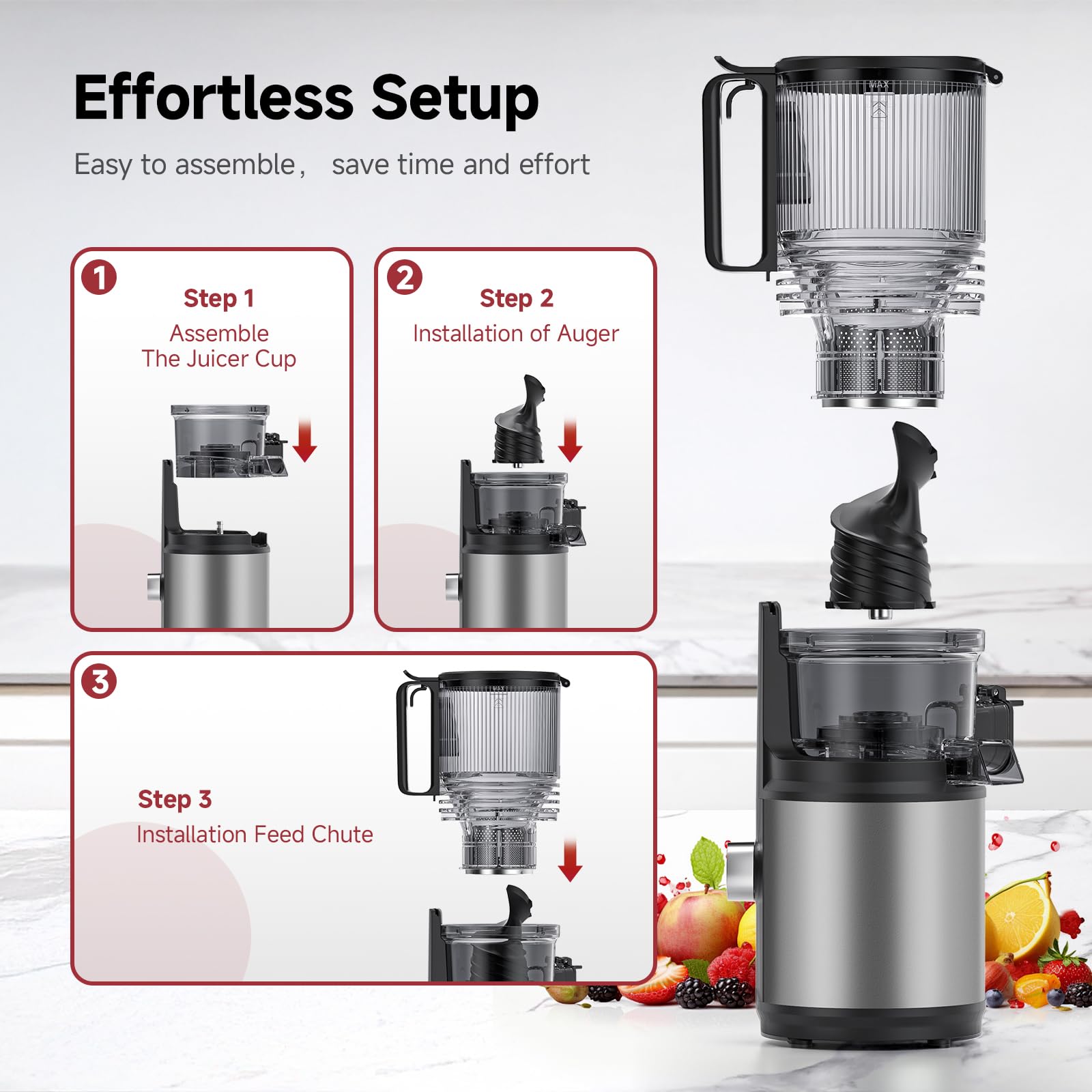 AMZCHEF 2000 ml capacity for family batches