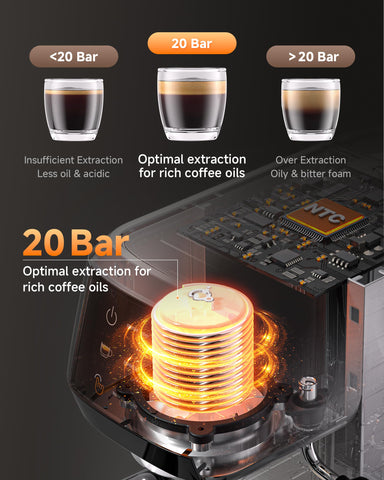AMZCHEF 360-degree milk frother wand delivers silky foam for lattes and cappuccinos.
