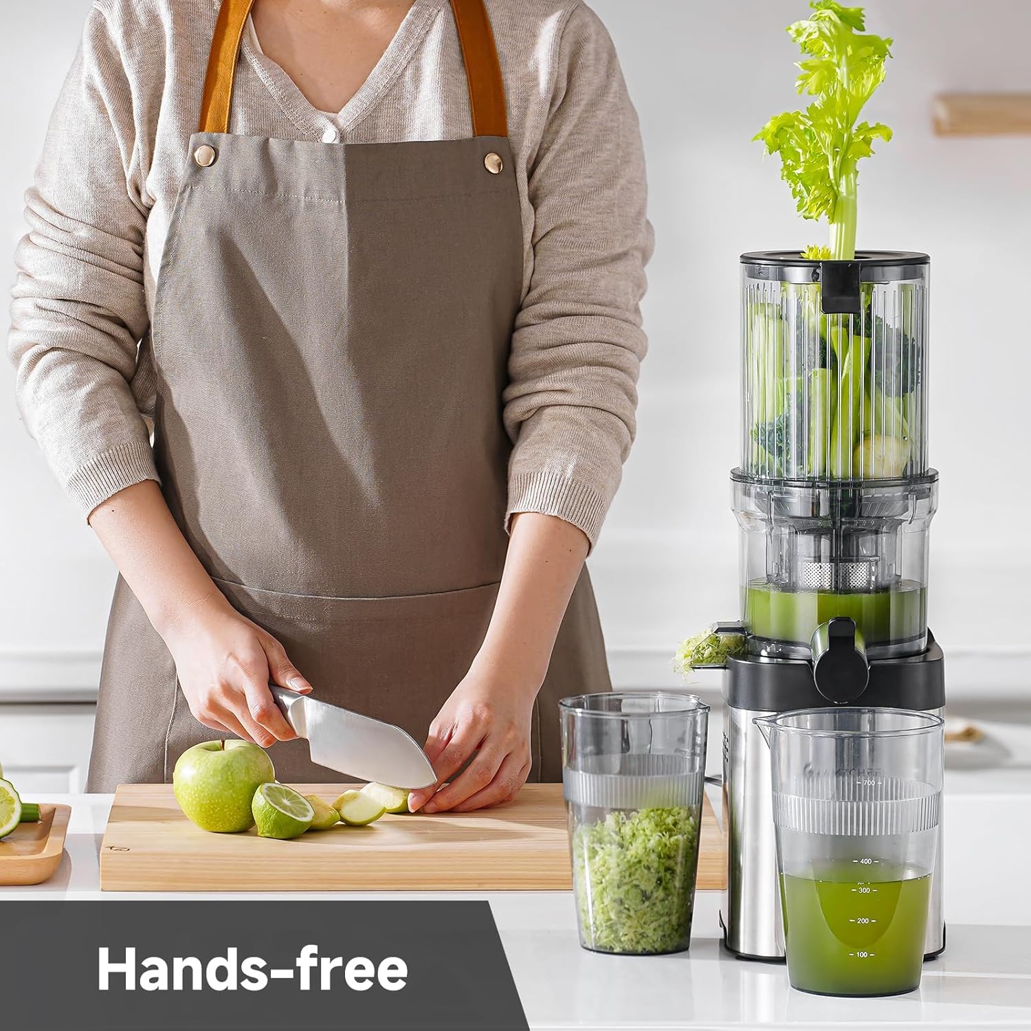 AMZCHEF Juicer runs at 60 RPM to minimize heat