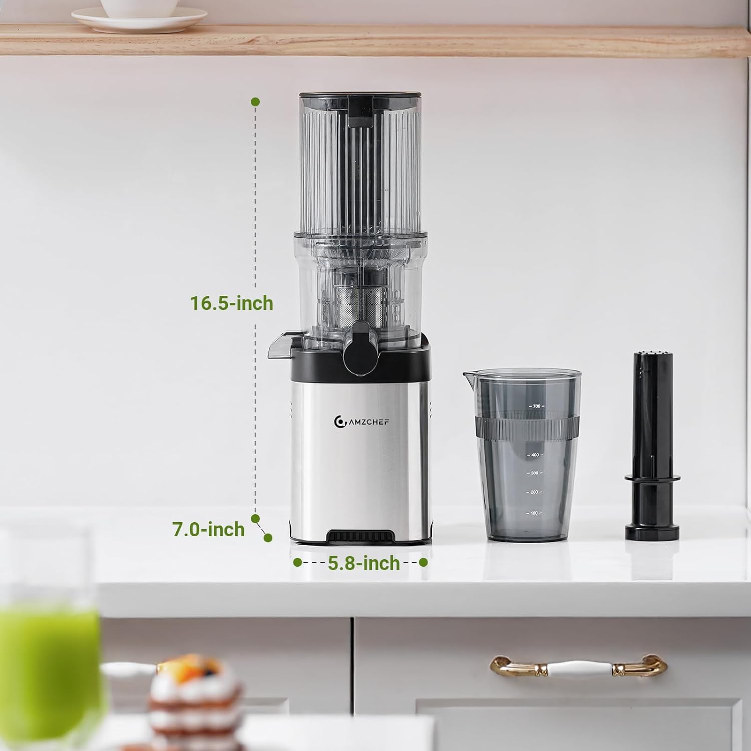 AMZCHEF Juicer double strainers deliver cleaner juice