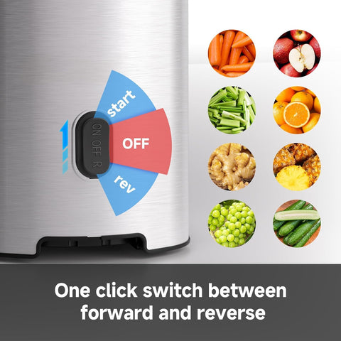 AMZCHEF Juicer stainless steel shell is durable and easy to clean