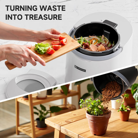 The AMZCHEF Composter offers a self-flushing mode to help keep the interior clean.
