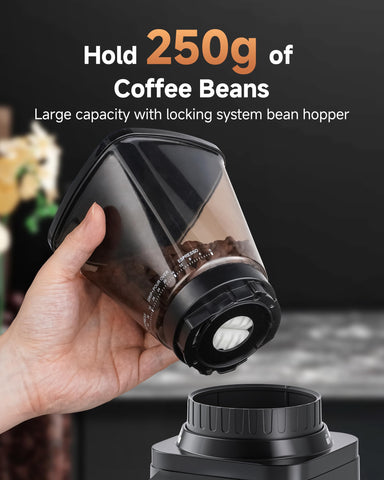 AMZCHEF electric grinder fits easily in home kitchens.