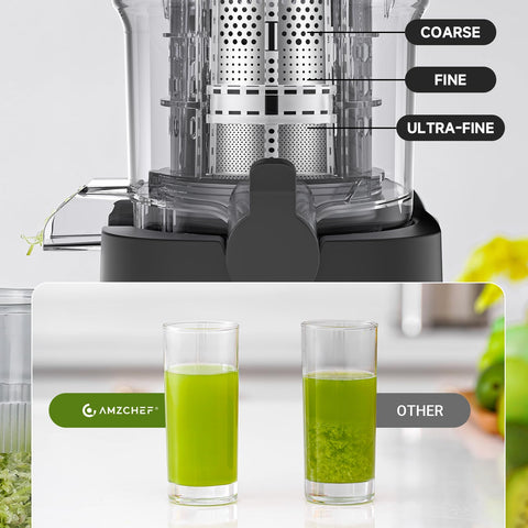 AMZCHEF juicer with safety lock protects your family during operation.