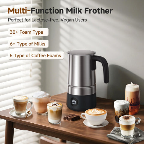 AMZCHEF frother delivers 2x faster foam for busy mornings.