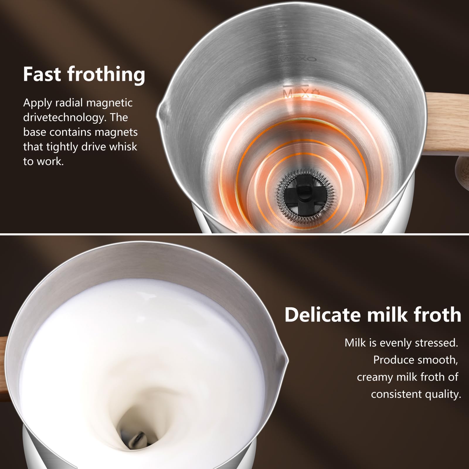 AMZCHEF OLED display guides beverage options at a glance.