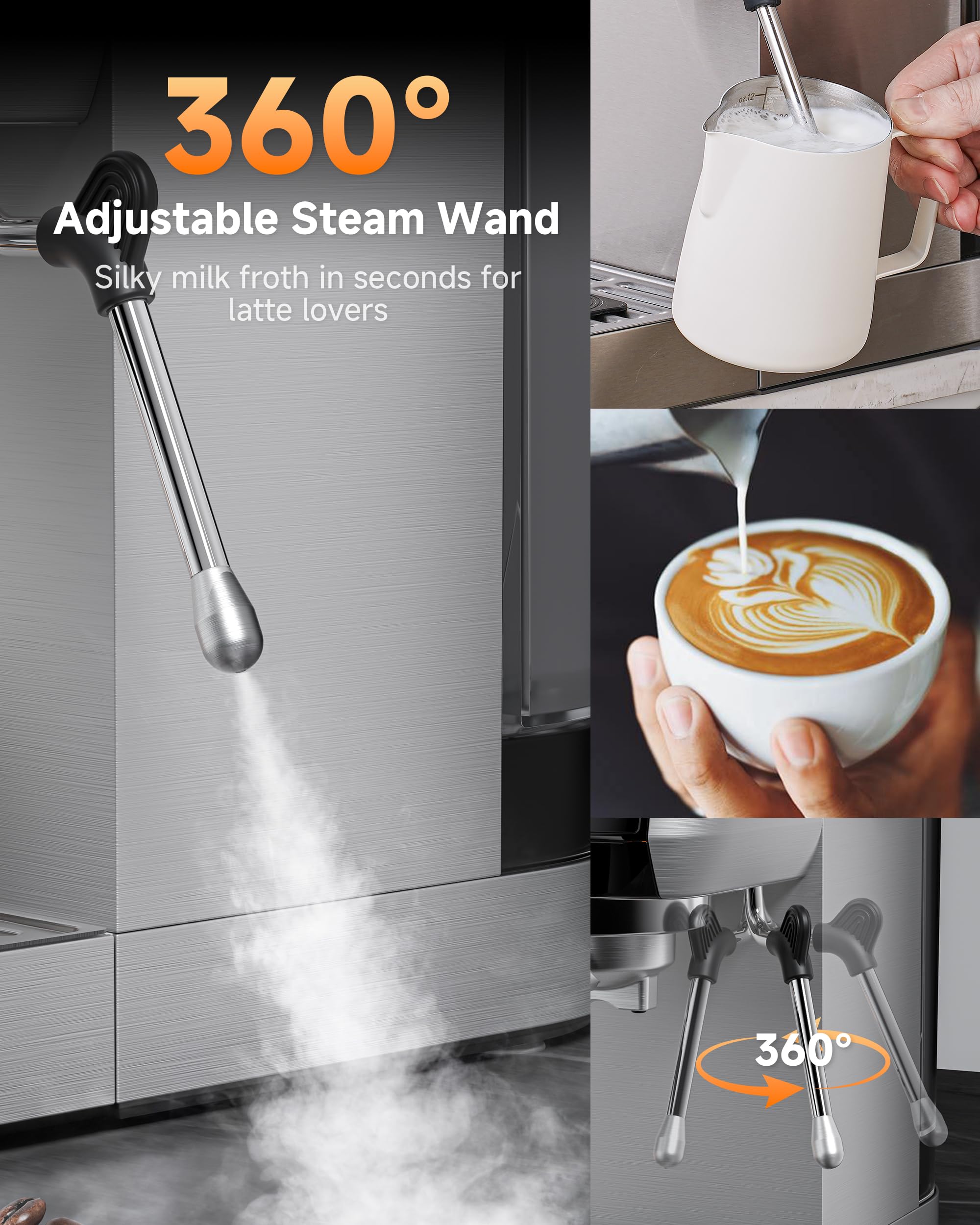 AMZCHEF sleek stainless-steel design complements modern kitchens while staying easy to wipe clean.