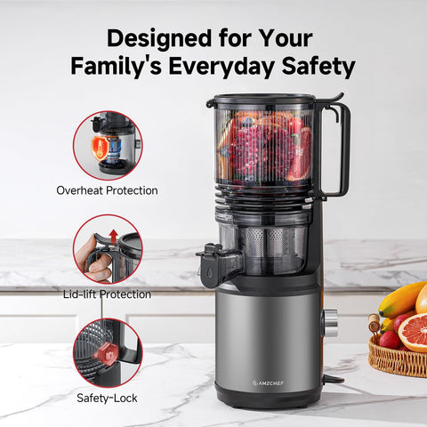 AMZCHEF stainless steel body resists stains