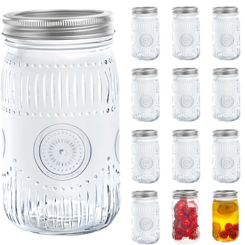 Amzcku 32oz vintage mason jar with wide mouth for easy filling and pouring.