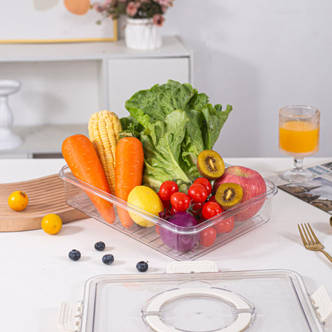 Amzcku clear food organizer tray highlighting contents at a glance.