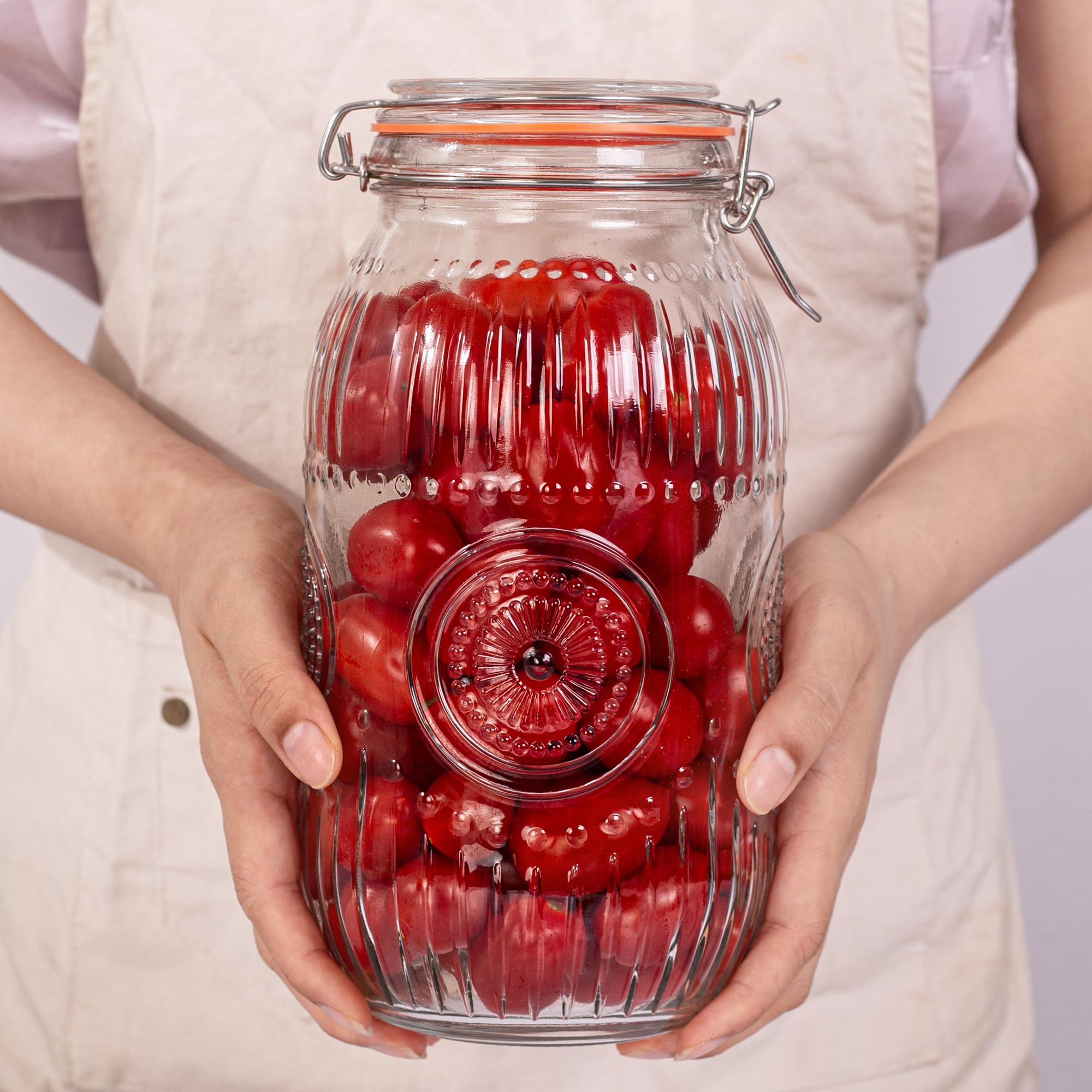 Amzcku 64oz jar ideal for bulk coffee, sugar, or beans with clear visibility.