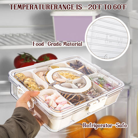 Amzcku lid-secure tray protects snacks during transport and preserves freshness.