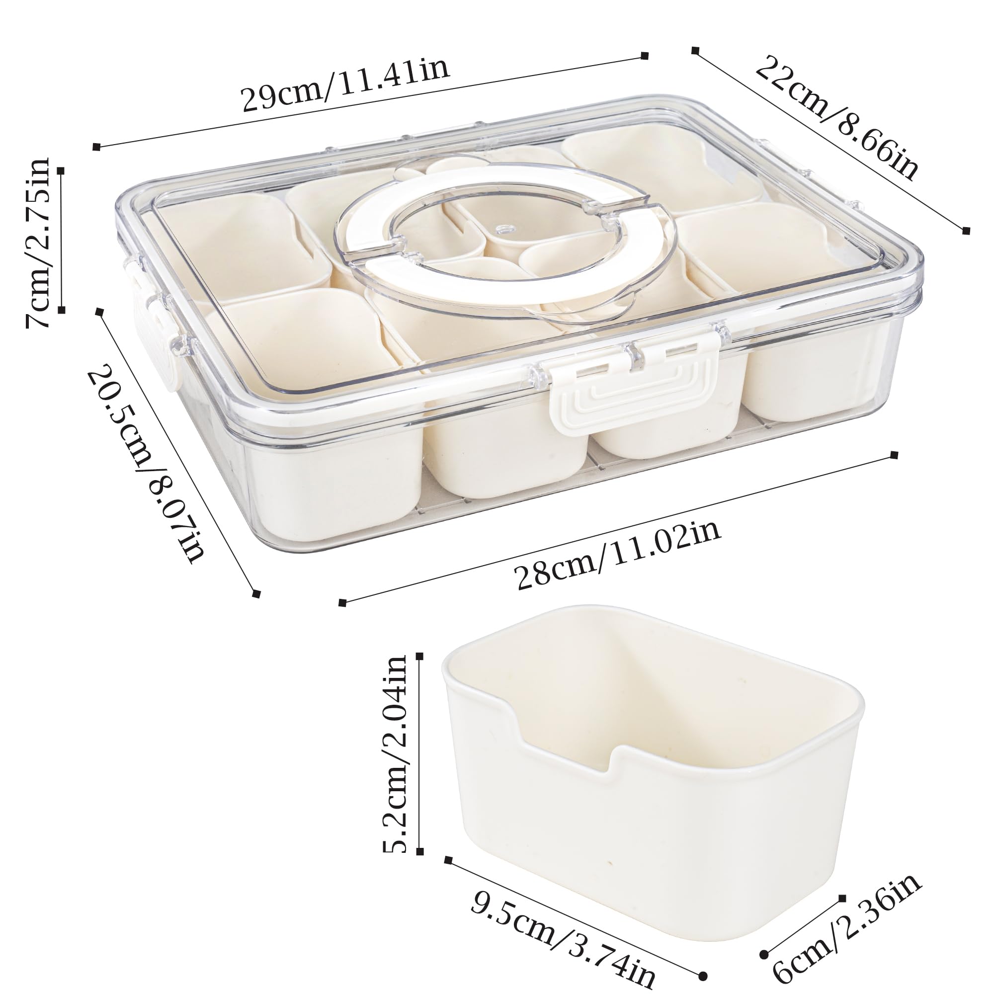 Amzcku snackle box charcuterie platter showing clear compartments for easy setups.