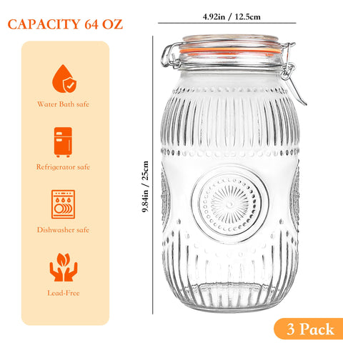 Amzcku sunflower-pattern clear glass jar showcases contents while keeping them fresh.