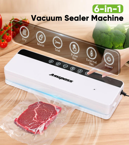 Amzpass 6-in-1 operation with berries, meats, and nuts modes