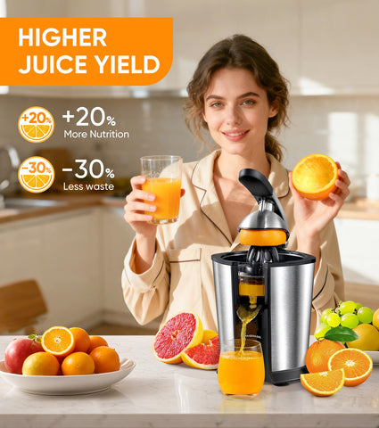 Amzpass citrus juicer with soft grip handle for comfortable squeezing.