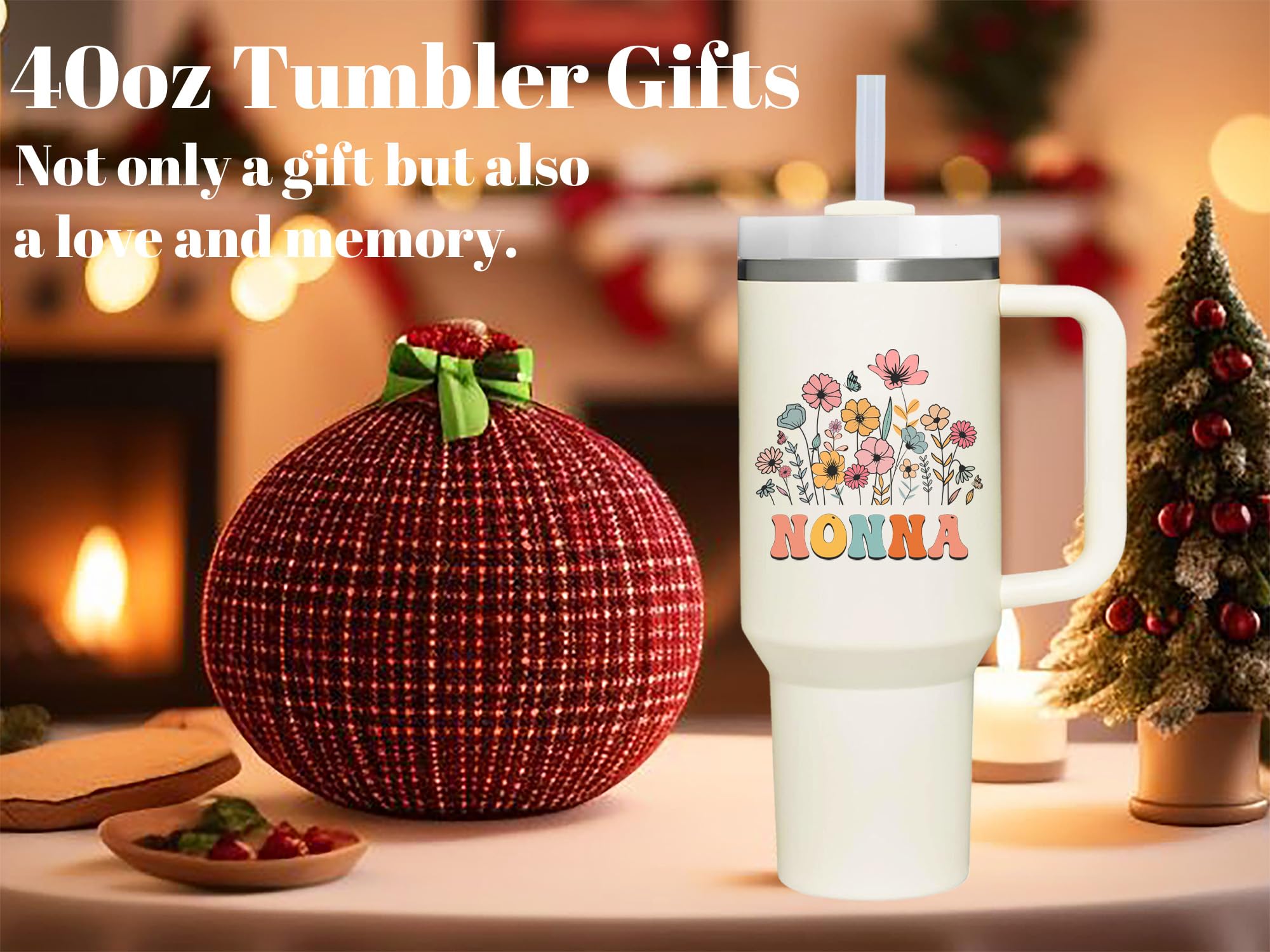 AMZUShome 40oz tumbler with gift note, ideal as a family-friendly present.