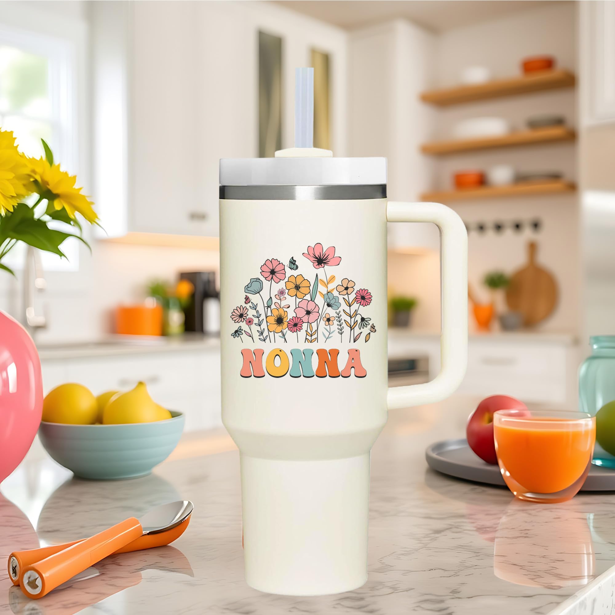 AMZUShome 40oz tumbler with sweat-proof design keeps hands dry.