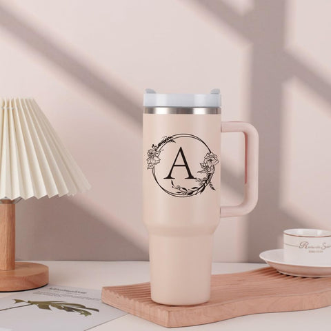 AMZUShome custom tumbler with letter initial, ideal gift option