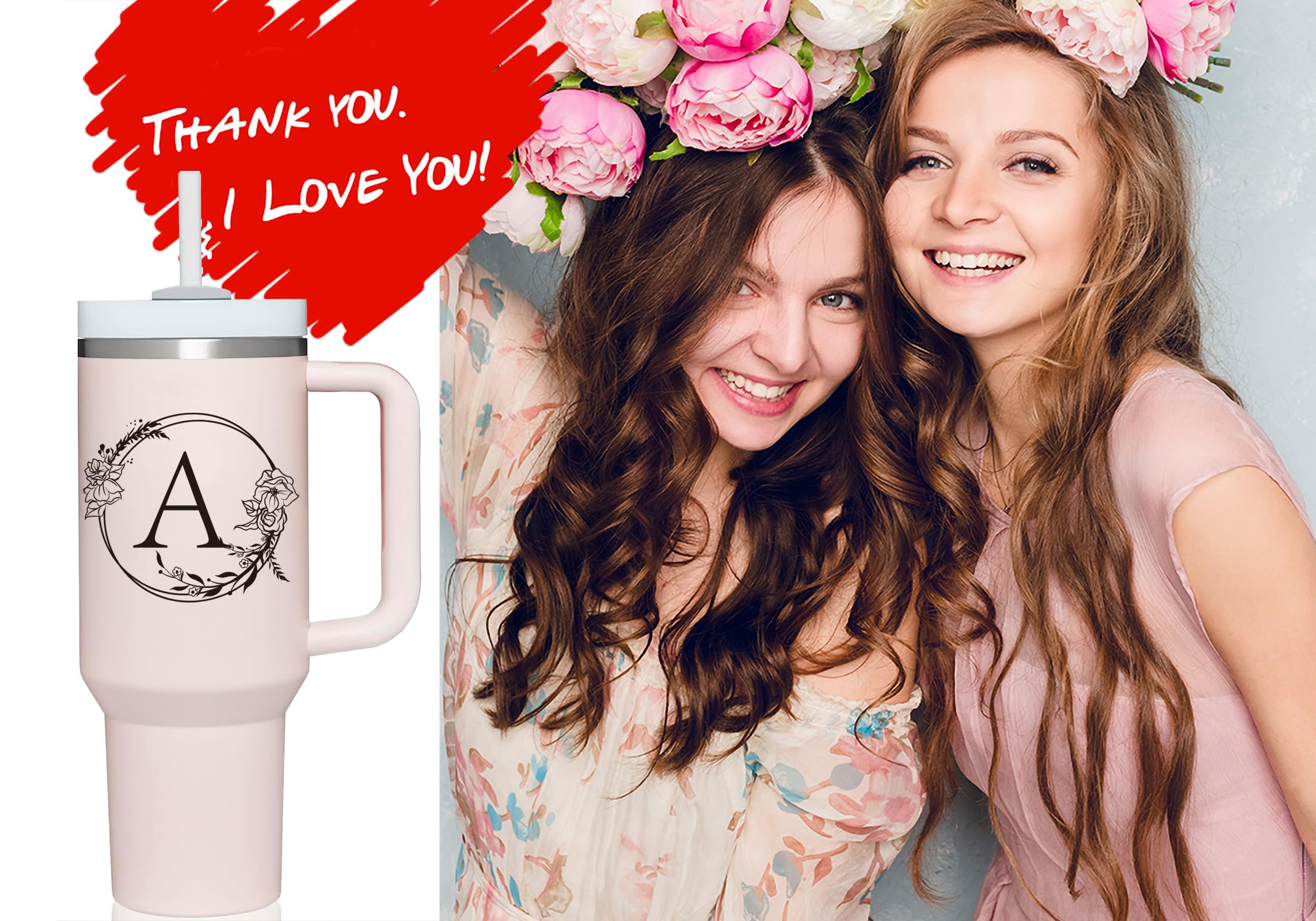 AMZUShome monogram tumbler gifts for women on birthdays or holidays
