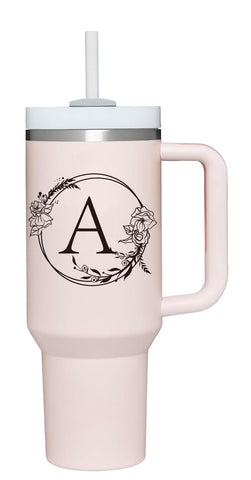 AMZUShome personalized 40oz tumbler with initials for on-the-go use and temperature control