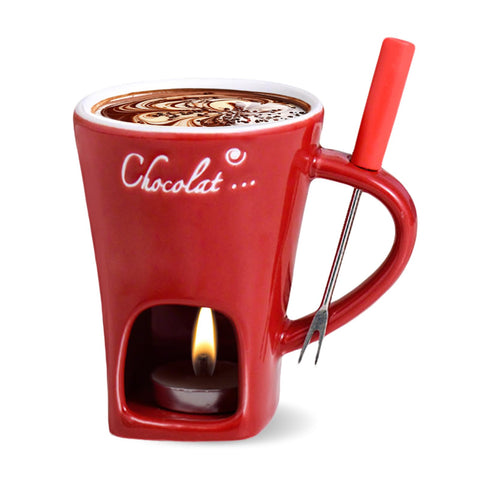 AMZWISH mini fondue cup ceramic for smooth chocolate dipping at home