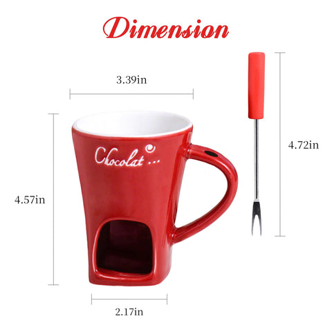 AMZWISH fondue cup with forks for easy fruit and pastry dipping