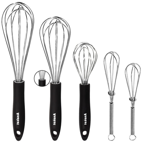 Anaeat 5-inch mini whisk with ergonomic handle for precise mixing.