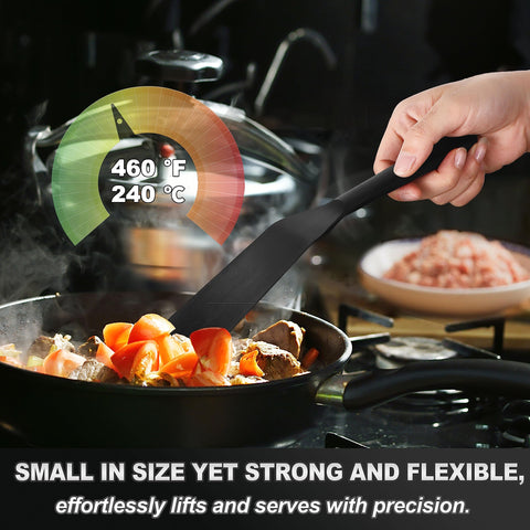 Anaeat beveled-edges spatula slides under delicate foods with ease