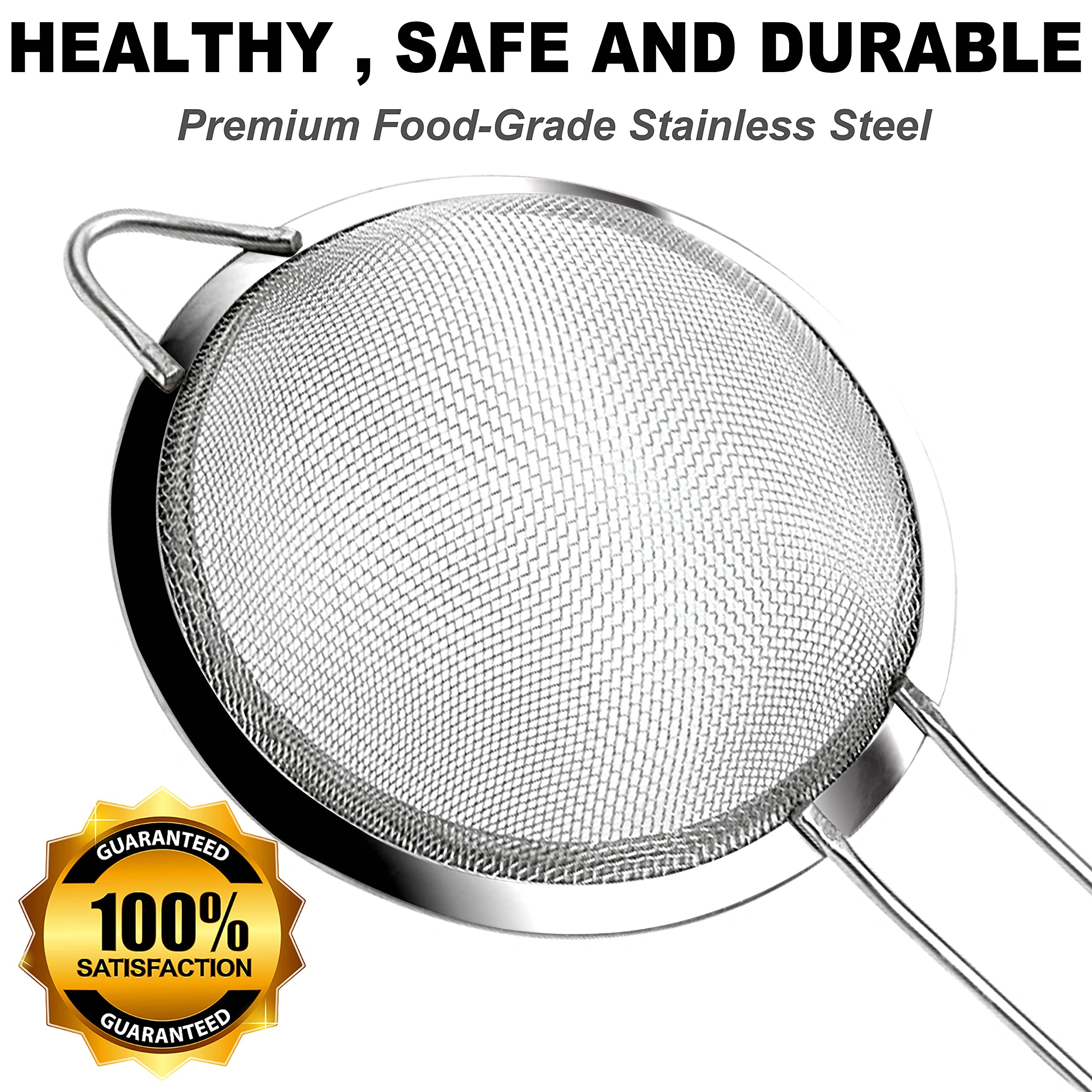 Anaeat fine mesh sifts dry ingredients quickly and evenly.