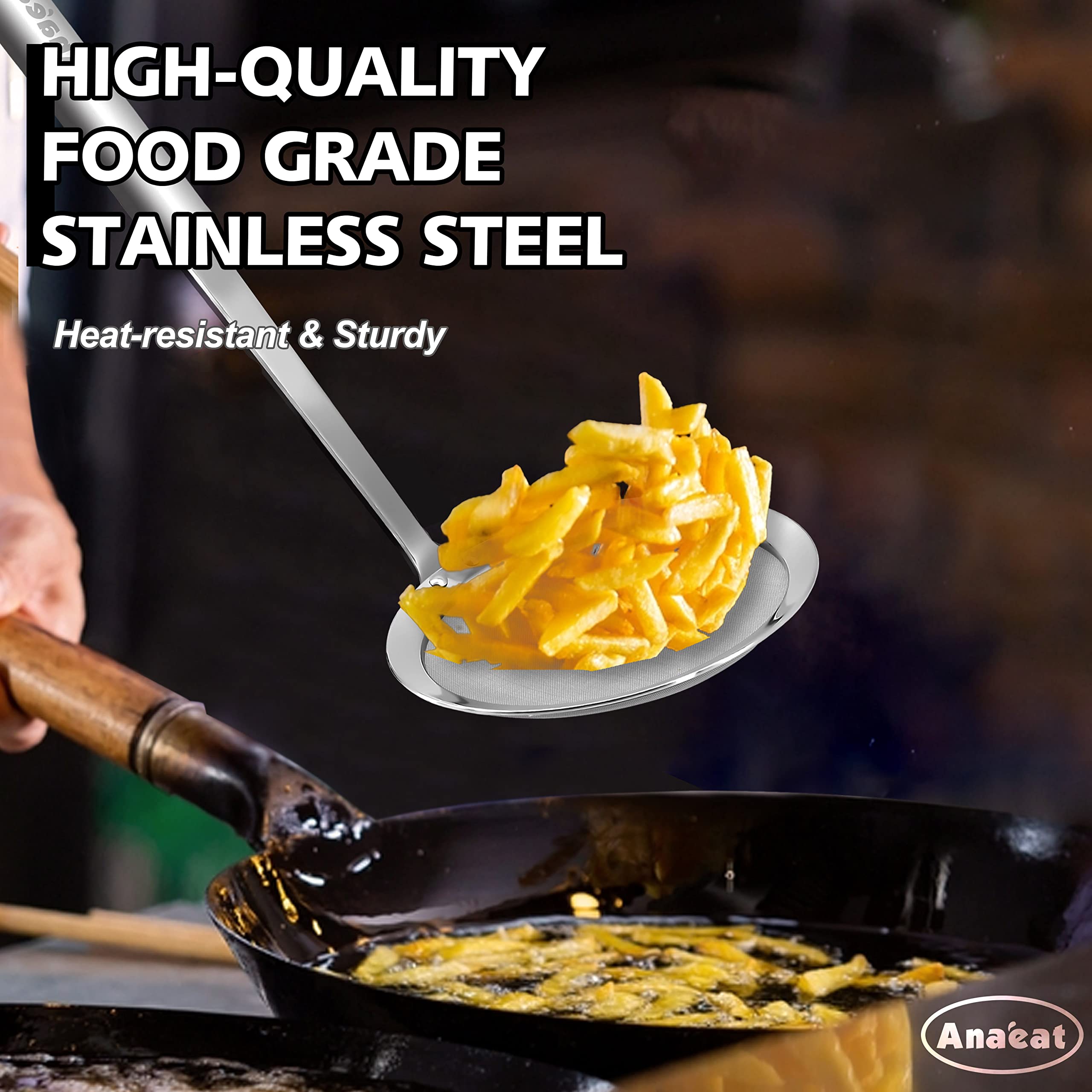 Anaeat fat skimmer spoon 4.7-inch for versatile cooking tasks.
