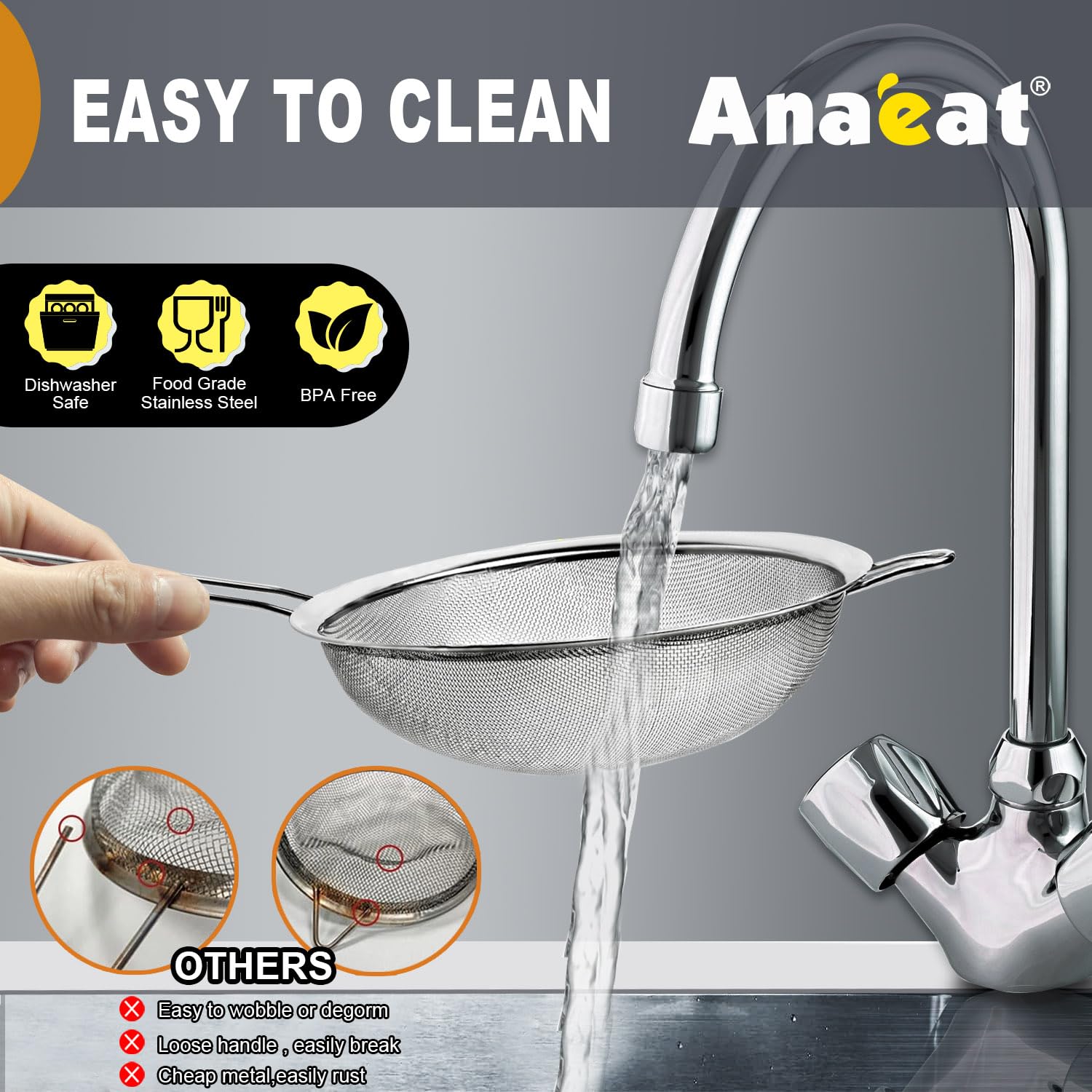 Close-up of Anaeat premium stainless steel mesh