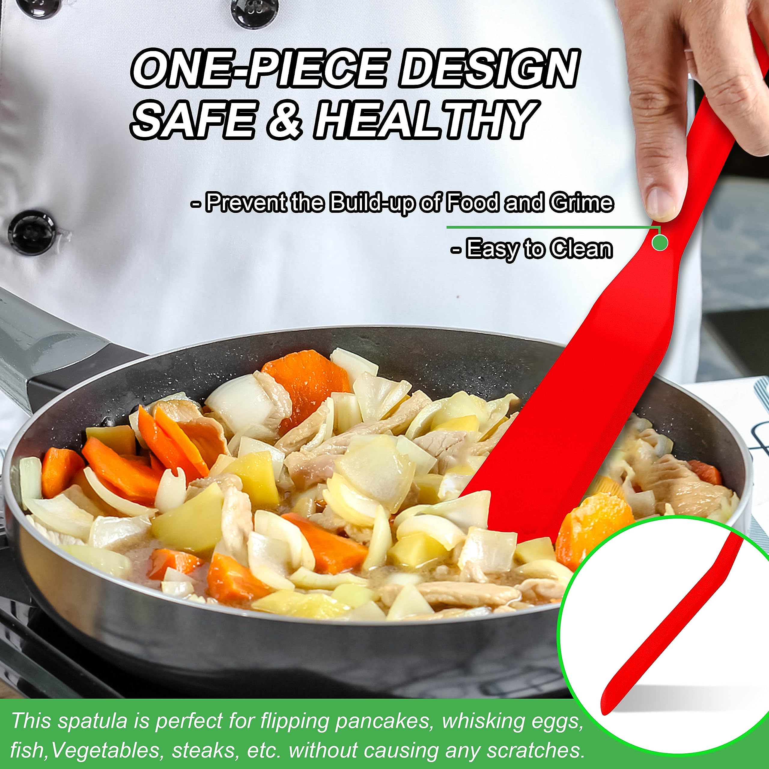 Anaeat heat-resistant silicone spatula withstands up to 460°F