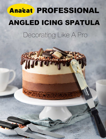 Anaeat ten-inch angled icing spatula for large cakes.