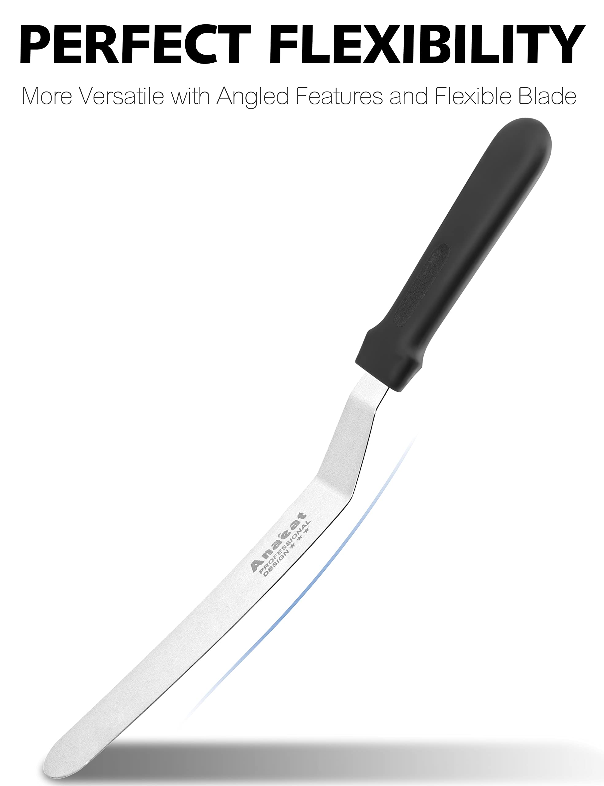 Anaeat icing spatula 10-inch angled blade for decorating large desserts.