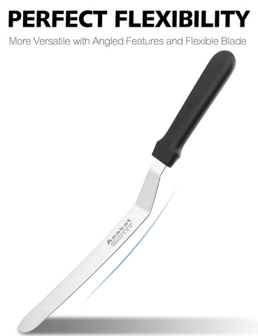 Anaeat eight-inch angled icing spatula for smooth edges.