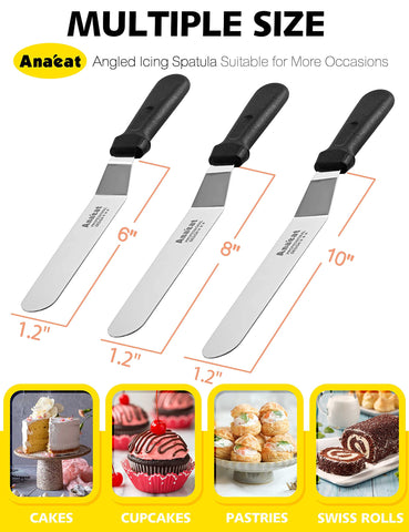 Anaeat icing spatula dishwasher-safe blade for quick cleanup.