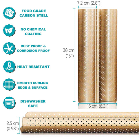 Anaeat nonstick coating enables easy release and quick cleanup.