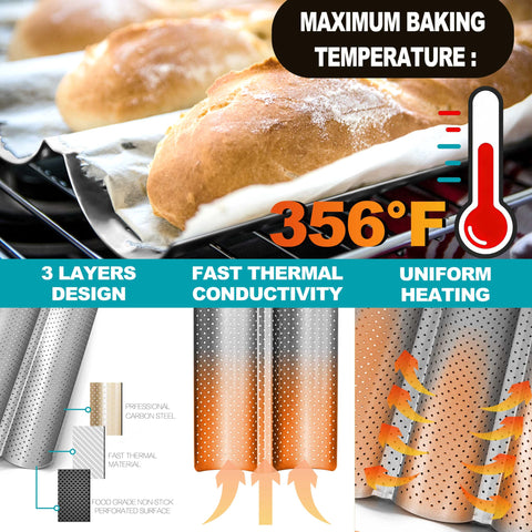 Anaeat nonstick coating allows easy release and quick cleanup.